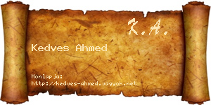 Kedves Ahmed névjegykártya